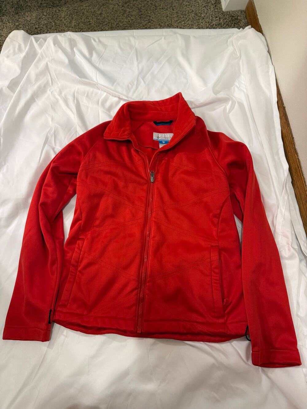 Columbia Interchange Women’s Medium Red Softshell Fleece Lined Jacket